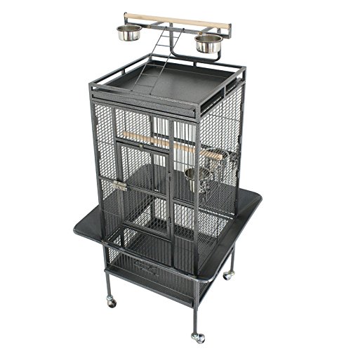 Super Deal 53"/61"/68" Large Bird Cage w/ Play Top Parrot Chinchilla Cage Macaw Cockatiel Cockatoo Pet House, 61 inch - Thumbnail 6
