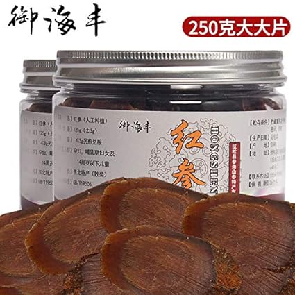 Amazon Com 250克大份量 御海丰无糖红参大大片长白山人参片高丽参切片礼盒 Grocery Gourmet Food