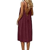 Womens Backless Cami Dress Casual House Sundress Sleeveless Lounge Dresses for Beach 2026 Summer Vacation