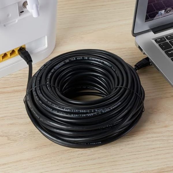 ONN 75FT CAT6 ROUND NETWORKING CABLE1 CBL, BLACK...