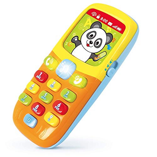 Happy Talker Play Phone - Kids Phone Toy with 13 Buttons, Cartoon Animals, Nursery Rhymes, Fun Sound Effects, Flashing Lights and More - Learning Toy Toddler Play Phone for Children 6 Months and Older