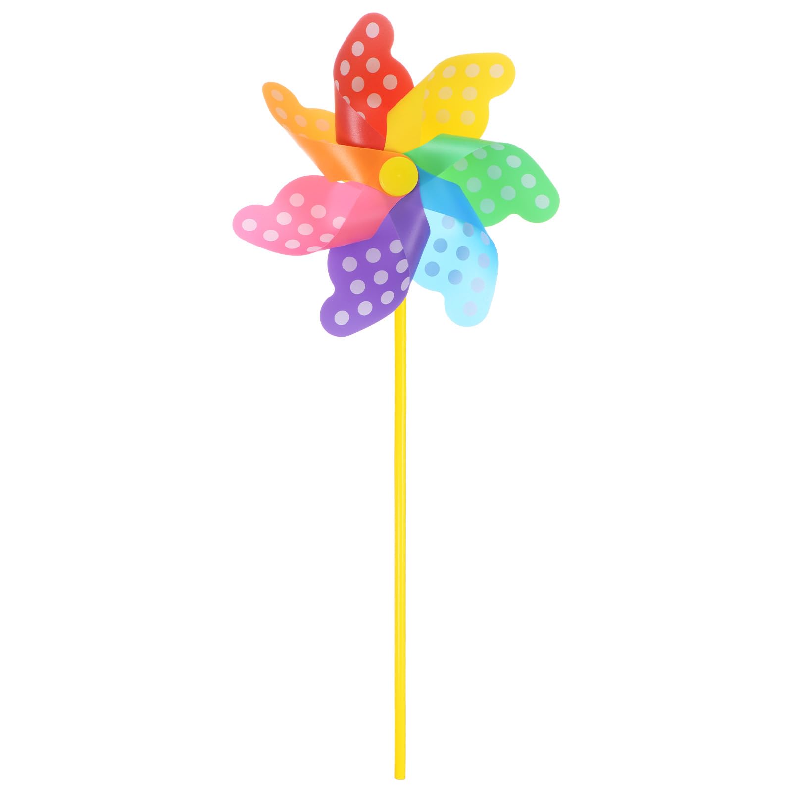 M METERXITY 1 Set Wind Spinner - 19.3 Inch Pinwheels for Yard and Garden,Apply to Garden Decor/Yard Decorations Outdoor/Backyard Decor/Yard Art (Colorful Dots Windmill)