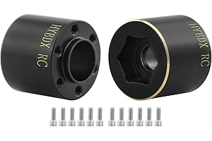 HYBDX Rc Brass Weights Wheel Hex Hub Widen Adapter for 1/10 RC Crawler 1.9 2.2Inch Wheels Rim Axial SCX10 TRX4 Counterweight（Black 18.5mm*2）