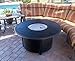 Hiland F-1350-FPT 42,000 BTU Extruded Aluminum Round Slate Top Propane Fire Pit, Large, Black