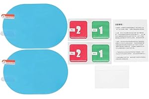 KIMISS Rearview Mirror Rain Film,Car Rearview Mirror Rain Protective Film Anti-Fog Rainproof Sticker 100x145mm Oval Blue(Blue