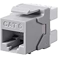 Monoprice Cat6 RJ-45 180-Degree Punch Down Keystone Dual IDC, Gray