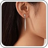 Sttiafay Boho Long Teardrop Drop Earrings Gold Long Bar Dangle Earrings Vintage Waterdrop Stud Earrings Statement Teardrop Earrings Jewelry for Women