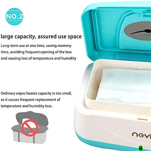 Baby Wipes Warmer Dispenser 40 Degree Thermostat Large Capacity for 80 Wet Wipes Heater Case Thermostat Baby Warm Wipes Heating Box