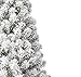 KING OF CHRISTMAS 7 Foot Snow Flocked Artificial Christmas Tree Unlit, Prince Flock Holiday Xmas Tree with Hinged Sections & Metal Stand for Home, Office, Indoor & Outdoor Decoration