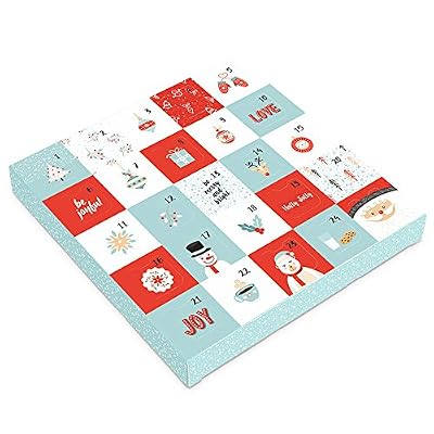 Sugar free Christmas Holiday Chocolate &amp; Candy Advent Calendar Gift Box with Sugar Free Assorted Chocolate - made by Diabetic Candy - Great for
