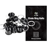 CNC 5 PCS Steel Double/Single Chainring Bolts M8&times;6.5mm Bicycle Chainring Bolt&amp;Nut Set, Black/Blue/Orange/Red/Colourful