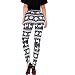 Ensasa Womens Autumn Winter Snowflake Graphic Printed Stretchy Leggings Pants, Black White Reindeer Large