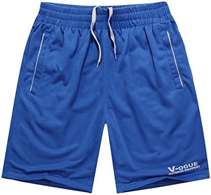 KingPlus Men's Casual Plus Size Dry Quickly Athletic Dry Quickly Fifth Board Shorts Blue XXL