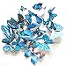 Somotersea 24PCS 3D Butterfly Wall Decals Removable Refrigerator Magnets Stickers Decor for Kids Room Decoration Home and Bedroom Art Mural Blue