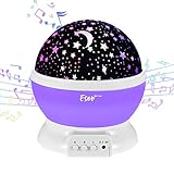 [Update]Esonstyle Musical Night Light,360 Rotating Star Lamp Baby Musical Lamp with Rechargeable Battery,12 Songs to Relax for Sleep Kids Babies Birthday Children Day Christmas Gift