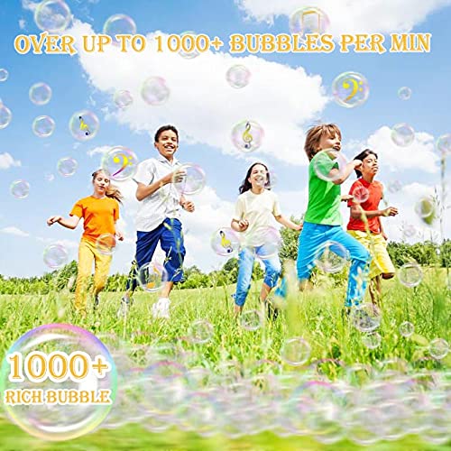 Bubble Machine for Kids, Dog Automatic Bubble Blower Maker with Solutions for Toddlers Baby Ages 4-8 Outdoor Bubbles Machine Toy for Birthday Wedding Parties, 1000+ Bubbles/Min