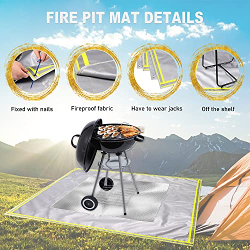 Fire Pit Mat Heat Resistant Ember Mat67 x 60" ,Fireproof Mat,Grill Fire