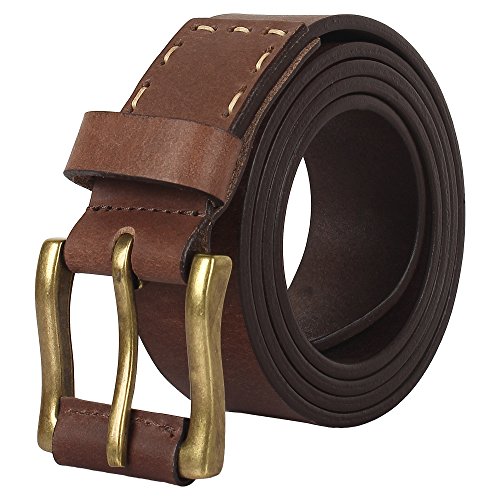 Rustic Town Men’s Genuine Leather Belt With Golden Buckle (Brown, Formal/Casual, Size 31″ Rustic Town Men’s Genuine Leather Belt With Golden Buckle (Brown, Formal/Casual, Size 31″
