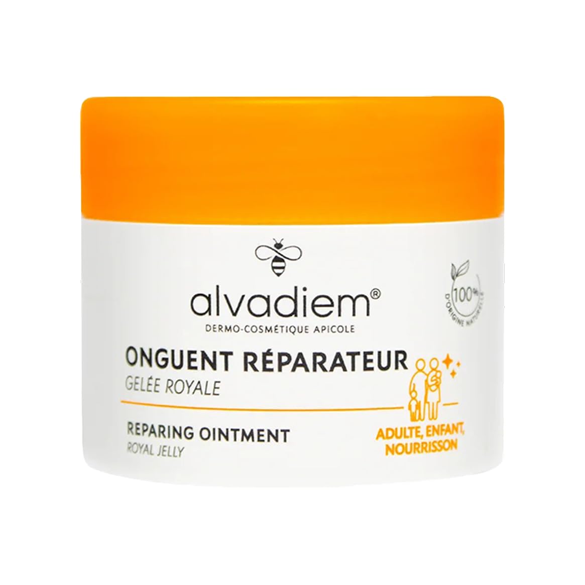 ALVADIEM Repairing Ointment 50 ml – Repair Balm for Very Dry Skin, Cracks & Fissures, Hands and Feet – Intensive Care with Royal Jelly – Made in France