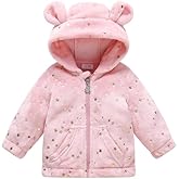 Mokitoni Baby Girl Winter Fleece Coat Toddler Boy Jacket Infant With Hood Warm Outerwear