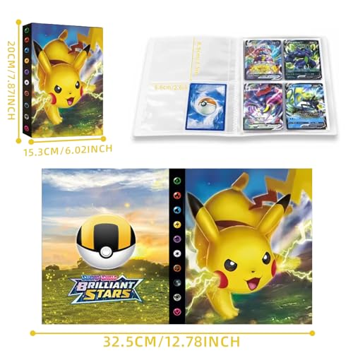 Album 4 Pockets Trading Cards, 30 Pages 240 Standard Cards | Transparent and waterproof album, keep trading cards safe, lightweight and convenient to carry.