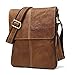 Vintage Nubuck Leather Cross-body Satchel Messenger Bag Small Casual Shoulder Purse (Brown)
