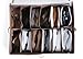 Smart Design Underbed 12 Compartment Shoe Organizer Storage Bag - Holds 12 Pairs of Shoes - Cotton Canvas w/ Aromatic Cedar - Home Organization (30 x 6 Inch) [Canvas]