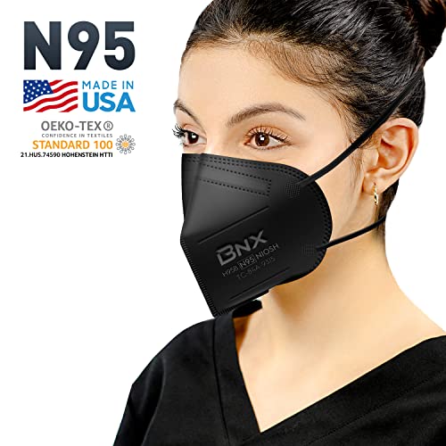 BNX N95 Mask Black NIOSH Certified MADE IN USA Particulate Respirator