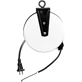 Alert Professional Grade Retractable 20 ft Garage Door Constant Tension Cord Reel, 7 Amp, 20' 18/2 SVT; White, ProReel