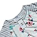 XUANOU Women Casual Floral Printed Splice Stripe Pullover Blouse Tops T Shirt (Large) White