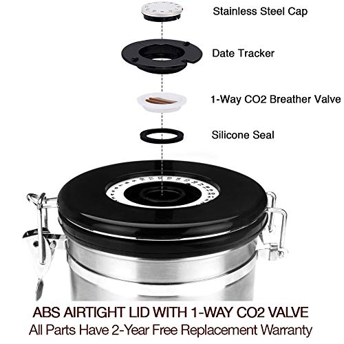 HOMICHEF 12 oz Ground Coffee Container Airtight With Scoop Small