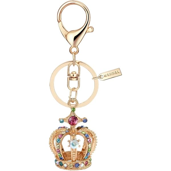 Tiiyee Crown Rhinestone Keychain - Shiny Zinc Alloy Keyring, Women's Crystal Gift For Friends & Family