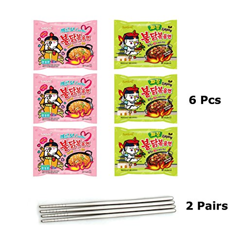 6 pcs(3 jjajang + 3 carbo) samyang carbo jjajang buldak spicy bla…