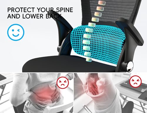 TRALT Office Chair - Ergonomic Office Chair with Back Support, Home Office Desk Chairs, 330lbs Wide Seat Big and Tall Office Chairs with Headrest, Comfy Desk Chairs (Black)