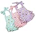 PoshPeanut Toddler Baby Girls' Cotton Summer Outfit Ruffle Rompers Dress