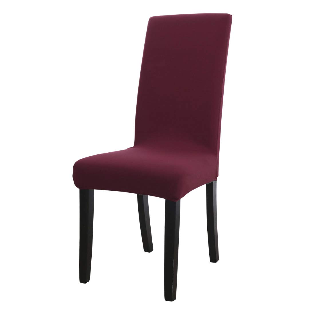 sourcing map High Back Dining Chair Covers, Stretch Removable Washable Bar Stool Slipcovers/Protectors, Spandex Chair Covers for Dining Room Kitchen Party Wedding Decoration Burgundy