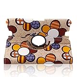 Gdealer Khaki Ultra Slim Lightweight PU Leather Sunflowers Pattern Case and Cover for 2012 Kindle Fire HD 7 Inch with Smart Auto Wake&Sleep Capability and Stylus