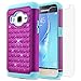 STARSHOP Galaxy Core Prime Case, Slim Dual Layer Armor Phone Case Cover with Spot Diamond Teal/Purple