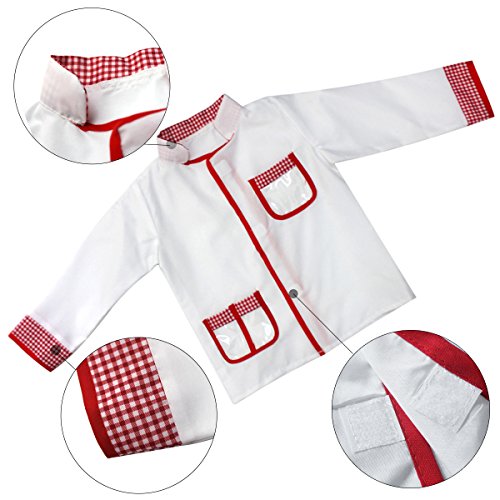 4Pcs Kids Chef Role Play Costume Set fedio Chef Dress up Set for Children(Ages 2-4) - Image 6