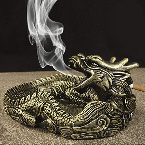 mkki Unique Portable Living Room Ashtray for Car Interior Dragon Ashtray