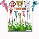 Training Chopstick Utensil Set for Beginners Kids Teens and Adults – Learn How to Use Chopsticks with Cute 5 Pair Reusable Practice Helpers – Simple, Safe, None Toxic Material.Unique CHRISTMAS GIFT