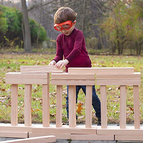 Playlearn Foam Wooden Beam Building Blocks - 24 Pieces - Block Set for Kids - Safe Non Toxic Eva Foam - Thumbnail 4