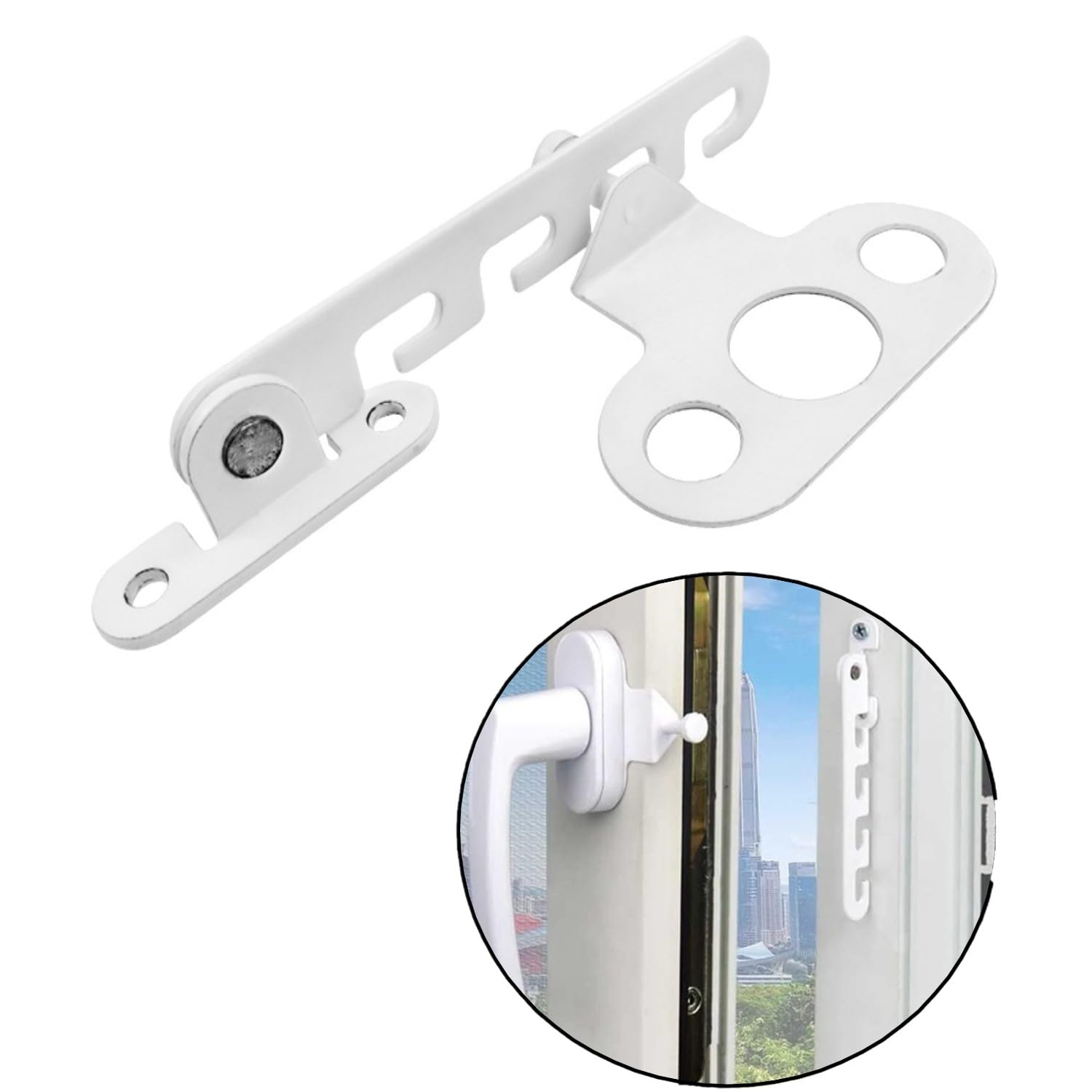 Window Lock Set, 1 Piece Window Tilt Regulator, Window Stopper, Tilting Window Lock, Metal Window Regulator, Slate Protection, Window Latch, Tilting Window Protection for Sliding Windows