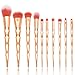 Qivange Unicorn Makeup Brush Set Gold Eyeshadow Brushes Kids Girls Children's Day Birthday Gifts for Cosplay Party Face Cosmetic Foundation Make up