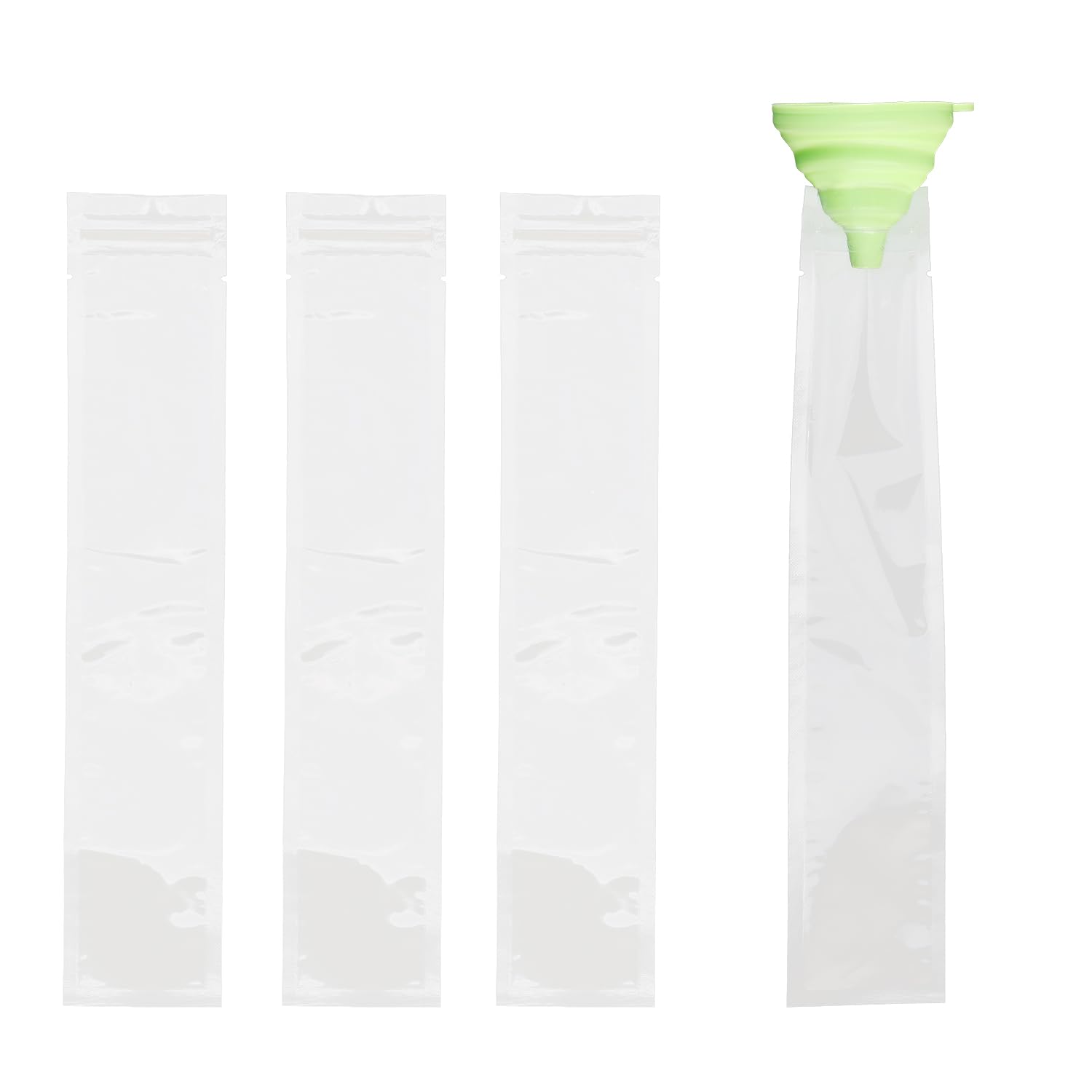 Tabanzhe 50PCS Ice Pop Bags,Disposable Safe Popsicle Mold Pouches with Funnel,DIY Zip-Top Ice Lolly Bags Freezer Tubes Maker for Yogurt Juice Fruit Ice Cream Sticks Making