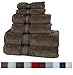 Casa Lino Quick Dry Super Zero Twist 6 Piece Bath Towel Set 7 Star Hotel Luxury Collection, 2 Bath Towel 28x54, 2 Hand Towel- 16x28, Face Towel- 13x13 (Chocolate)