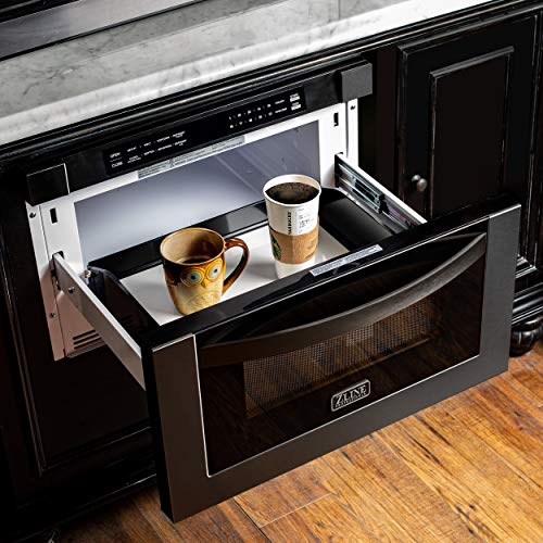 ZLINE 24" 1.2 cu. ft. Microwave Drawer in Black Stainless Steel