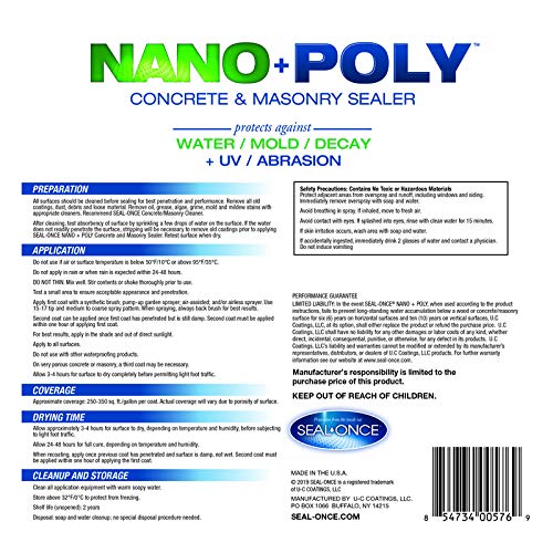 SealOnce NANO + POLY Concrete and Masonry Sealer Pricepulse