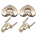 BQLZR Light Golden 32 x 25mm Leather Craft Case Clasp Heart Shape Turnlock Bag Purse Twist Lock Pack of 2