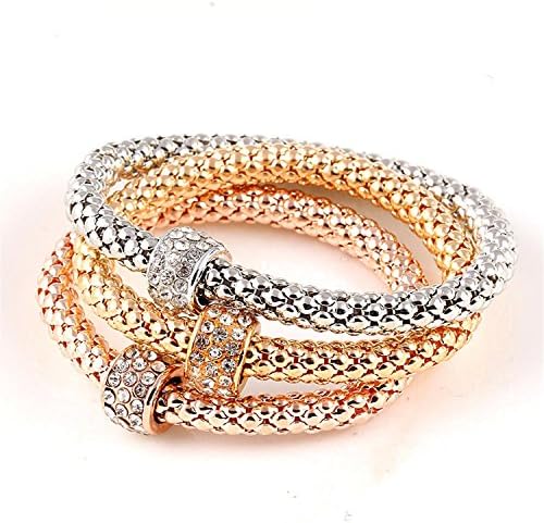 Color Crystal Skull Bracelet & Bangle 3 PCS/Set Charm Luxury Love Anchors Heart Women Bracelet Gift
